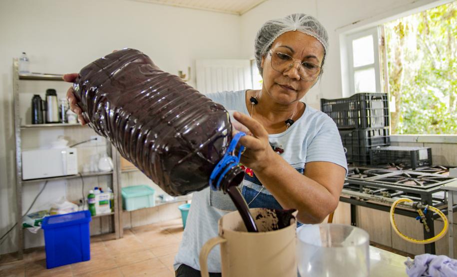 Oficina da Portos do Paraná ensina comunidade litorânea sobre coleta e despolpa do açaí juçara