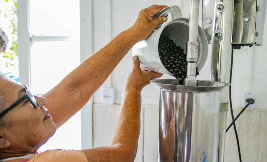 Oficina da Portos do Paraná ensina comunidade litorânea sobre coleta e despolpa do açaí juçara