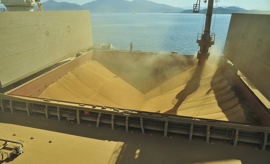A três meses do final do ano, Porto de Paranaguá já bateu recorde anual de exportação de soja