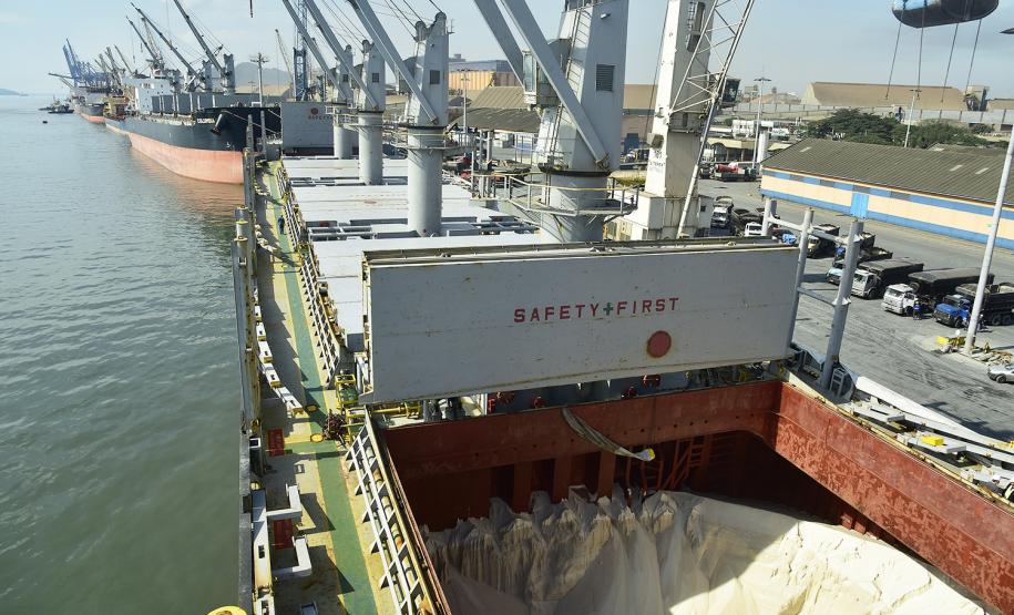 Foram descarregadas 41.305 mil toneladas de cevada e fertilizante entre às 7h da manhã de 19 de junho e às 7h do dia 20.