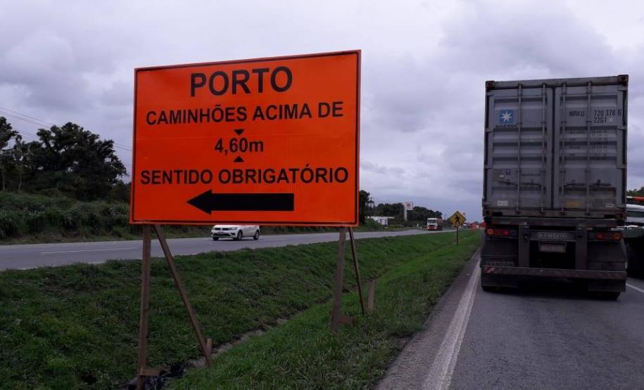 DER-PR pede atenção para novo desvio na entrada de Paranaguá