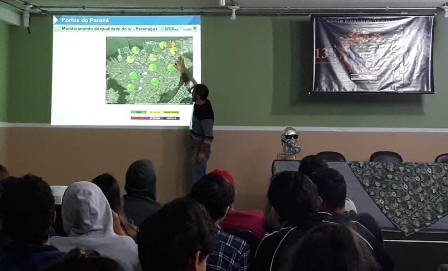Ações do Programa de Monitoramento da Qualidade do Ar do Portos do Paraná serão apresentadas nesta quarta-feira aos alunos do curso de Técnico de Meio Ambiente do Centro Estadual de Educação Profissional Dr. Brasílio Machado, em Antonina