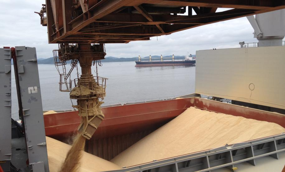 Movimentação no Porto de Paranaguá cresce apesar da chuva Nem a chuva nem o feriado prolongado impediram os portos paranaenses de movimentarem. A semana começou num ritmo acelerado. Além do aumento já registrado no volume de cargas exportadas, principalmente de grãos, outro fator veio somar. A mobilização dos estivadores no Porto de Santos, que já dura 15 dias, faz os navios mudarem a rota e operarem pelo Porto de Paranaguá.