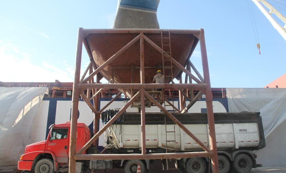 Portos do Paraná fecham trimestre com chuva intensa e alta na exportação de milho Pelos portos paranaenses, no primeiro trimestres, foram quase 2,2 milhões de toneladas de fertilizantes importados este ano – 27% a mais que o volume importado em 2012, pouco mais de 1,7 milhão.