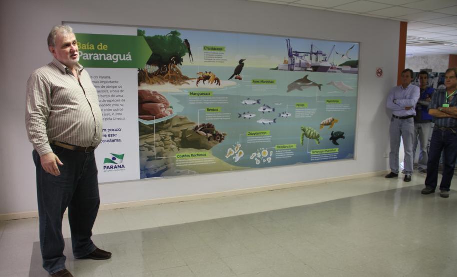 Para marcar o mês do Meio Ambiente, painel sobre a diversidade de espécies da Baía de Paranaguá também foi inaugurado, na tarde desta quarta-feira (12).