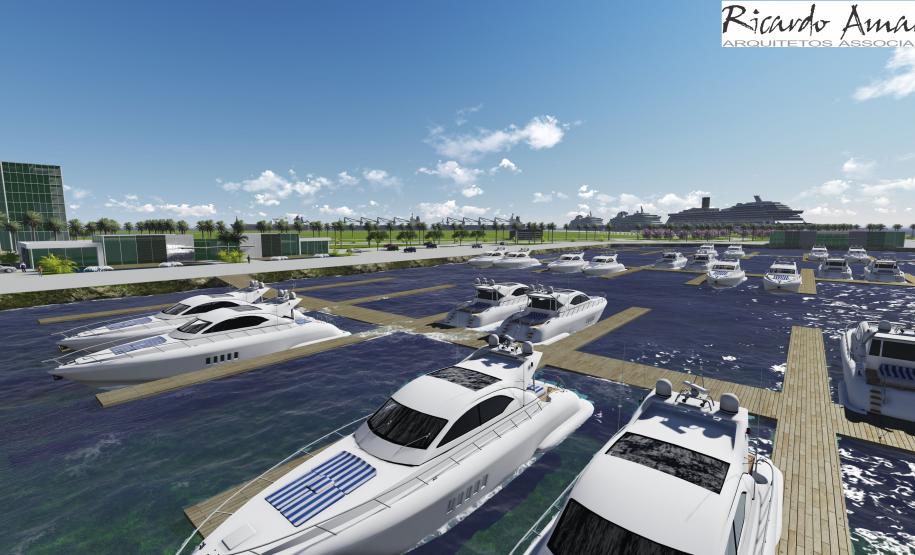 O projeto também prevê uma marina, heliporto, hotel, restaurante, estacionamento e, ainda área de lazer com pista de caminhada e ciclovia.