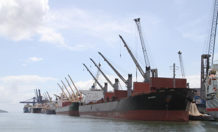 Ao longo do ano, foram exportadas 27,9 milhões de toneladas em cargas e importadas 17,1 milhões de toneladas pelos Portos de Paranaguá e Antonina