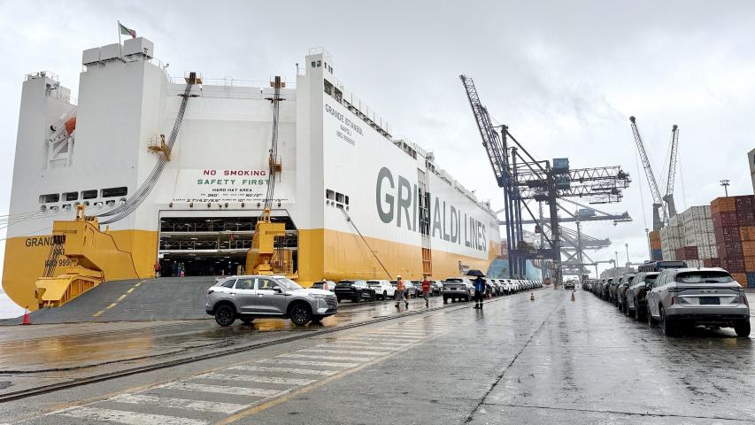 Novas montadoras ampliam o recebimento de automóveis no segundo semestre. Porto realiza desembarque recorde de 6 mil veículos de um navio nessa semana  